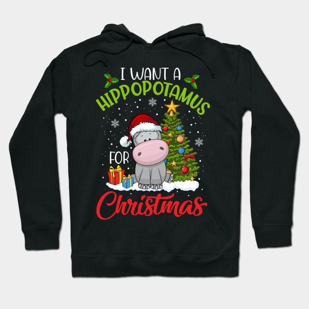 I Want A Hippopotamus For Christmas Cute Gift Xmas Costume Hoodie by webster